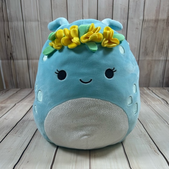 Squishmallow- NatNat The Pastel Blue Alien with Floral Crown. - Picture 1 of 11